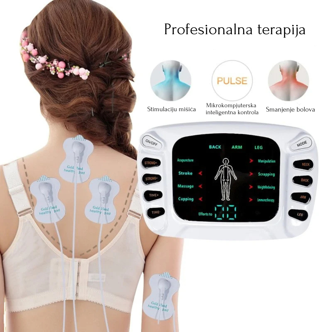 PROFESIONALNI DIGITALNI TERAPEUTSKI ELEKTRO MASAŽER/TENS– Za Ublažavanje Bolova i Relaksaciju